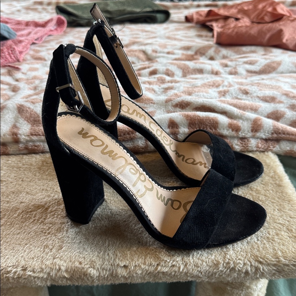 Sam Edelman Yaro Black Suede Block Heel Sandals